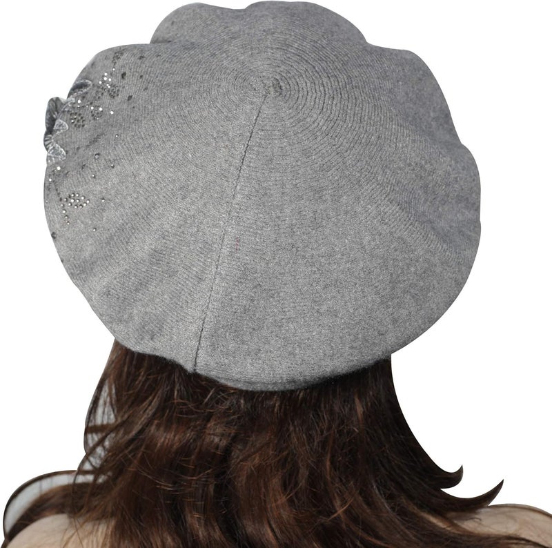 ZLYC Womens French Beret hat, Reversible Solid Color Mosaic Warm Beret Cap for Girls - Image 3